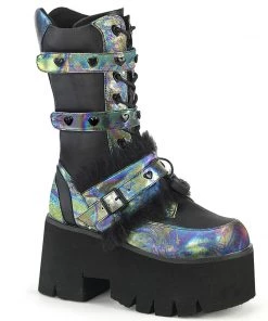 Demonia Shoes ASHES-120 Demonia Mid Calf Gothic Boot