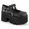 Women's Demonia Footwear ASHES-33 Demonia Shoes Gothic Studded Platform Maryjane