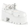 ASHES-33 Demonia Shoes White Vegan Gothic Maryjane