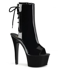 Pleaser Shoes By Pleaser USA Booties And Ankle High Boots ASPIRE-1018 Pleaser Shoes Open Toe Pole Dancing Boots
