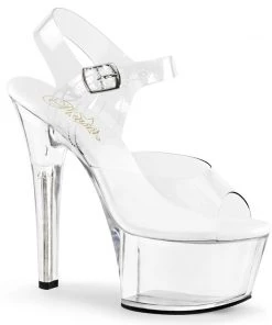 Pleaser Shoes By Pleaser USA 6 Inch Heels ASPIRE-608 Pleaser Shoes Platform Clear Fitness Competition Shoes