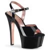 Pleaser Shoes By Pleaser USA ASPIRE-609TT Pleaser Shoes Black Patent Comfort Pole Dancing Shoes 6 Inch Heels