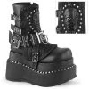 Women's Demonia Footwear BEAR-150 Demonia Shoes Studded Gothic Skull Boot