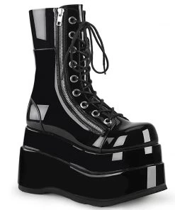 Demonia Shoes BEAR-265 Black Patent Platform Gothic Demonia Boot Women's Demonia Footwear