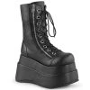 Demonia Shoes Women's Demonia Footwear BEAR-265 Vegan Leather Platform Mid Calf Gothic Demonia Boot