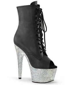 Pleaser Shoes By Pleaser USA BEJEWELED-1021-7 Pleaser Shoes Fancy Stripper Boots Booties And Ankle High Boots