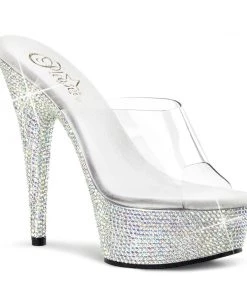 Pleaser Shoes By Pleaser USA BEJEWELED-601DM Pleaser Shoes Rhinestone Platform Slide Stripper Shoe