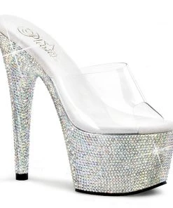 Pleaser Shoes By Pleaser USA BEJEWELED-701DM Pleaser Shoes 7 Inch Rhinestone Stripper Shoes 7 Inch Heels