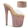 Pleaser Shoes By Pleaser USA BEJEWELED-812RS Pleaser Shoes Rose Gold Rhinestone Exotic Dancer Shoes 8 Inch Heels
