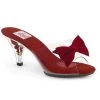 Pin Up Couture Halloween Costume Footwear BELLE-301BOW Red Velvet Bow Slide Sandal