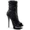 Pleaser Shoes By Pleaser USA Booties And Ankle High Boots BLONDIE-R-1008 Open Toe Sequin Sexy High Heel Boot