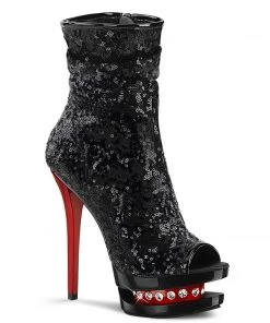 Pleaser Shoes By Pleaser USA BLONDIE-R-1008 Sequin Sexy Boots Booties And Ankle High Boots