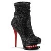 Pleaser Shoes By Pleaser USA BLONDIE-R-1009 Pleaser Shoes Clearance Sequin And Rhinestone Platform Boot Booties And Ankle High Boots