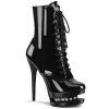 Pleaser Shoes By Pleaser USA Booties And Ankle High Boots BLONDIE-R-1020 Black Patent Sexy Platform Boot
