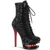 Pleaser Shoes By Pleaser USA BLONDIE-R-1020 Sequin And Rhinestone Platform Sexy Boot Booties And Ankle High Boots