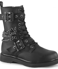 BOLT-250 Demonia Shoes Chain And Grommet Combat Boot Unisex Demonia Footwear