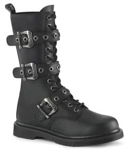 BOLT-330 Demonia Shoes 14 Eyelet Buckle Strap Combat Boots