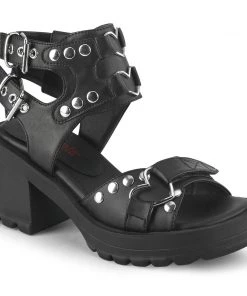 Women's Demonia Footwear BRATTY-07 Demonia Shoes Gothic Studded Sandals