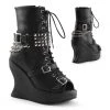 Demonia Shoes BRAVO-89 Studded Platform Wedge Gothic Boot Women's Demonia Footwear