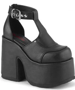 CAMEL-103 Demonia Shoes Black Vegan Leather Gothic Shoe Women's Demonia Footwear