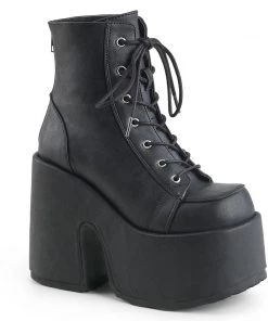 Demonia Shoes Halloween Costume Footwear CAMEL-203 Black Vegan Platform Ankle Boot