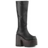 CAMEL-280 Demonia Shoes Platform Gothic Knee Boot Women's Demonia Footwear