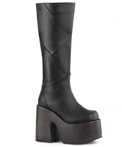 CAMEL-280 Demonia Shoes Platform Gothic Knee Boot Women's Demonia Footwear
