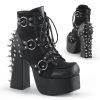 CHARADE-100 Demonia Shoes Studded Demonia Gothic Bootie Women's Demonia Footwear