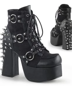 CHARADE-100 Demonia Shoes Studded Demonia Gothic Bootie Women's Demonia Footwear
