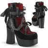 CHARADE-110 Demonia Shoes Chain Gothic Ankle Bootie Women's Demonia Footwear