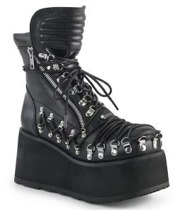 CLASH-150 Demonia Shoes Black Platform Gothic Boot