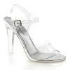 Fabulicious Shoes By Pleaser USA Evening And Prom Shoes CLEARLY-408 Clear 4 Inch High Heel Sexy Sandal