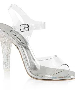 Fabulicious Shoes By Pleaser USA CLEARLY-408MG Glitter High Heel Sexy Sandal Evening And Prom Shoes