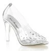 Fabulicious Shoes By Pleaser USA CLEARLY-420 Cinderella Clear Pump With Rhinestones