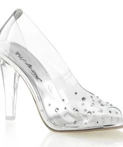 Fabulicious Shoes By Pleaser USA CLEARLY-420 Cinderella Clear Pump With Rhinestones