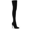 Pleaser Shoes By Pleaser USA COURTLY-3005 Pleaser Shoes Skintight Stretchy Pull On Thigh High Boot