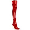 Pleaser Shoes By Pleaser USA COURTLY-3012 Pleaser Shoes Red Patent Thigh High Sexy Boot