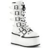 Women's Demonia Footwear DAMNED-225 Demonia Shoes White Gothic Boot