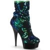 Pleaser Shoes By Pleaser USA Booties And Ankle High Boots DELIGHT-1004 Pleaser Shoes Green Iridescent Sequin Ankle High Boots