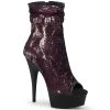 Pleaser Shoes By Pleaser USA DELIGHT-1008SQ Pleaser Shoes Burgundy Sequin Platform Sexy Boot