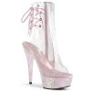 Pleaser Shoes By Pleaser USA DELIGHT-1018C Pleaser Shoes Holographic Clear Ankle Boot Booties And Ankle High Boots