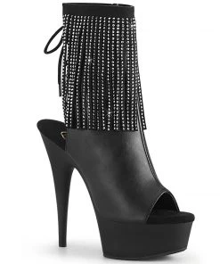 Pleaser Shoes By Pleaser USA Booties And Ankle High Boots DELIGHT-1018RSF Pleaser Shoes Black Faux Leather Sexy Boot