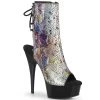 Pleaser Shoes By Pleaser USA Booties And Ankle High Boots DELIGHT-1018SP Pleaser Shoes Multi Color Snake Stripper Boots