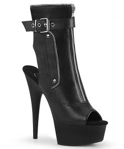 Pleaser Shoes By Pleaser USA Booties And Ankle High Boots DELIGHT-1035 Pleaser Shoes Zipper Detailed Stripper Boot