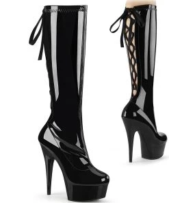 Pleaser Shoes By Pleaser USA Knee High And Mid Calf Boots DELIGHT-2029 Pleaser Shoes Knee High Stripper Boots