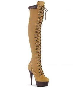 Pleaser Shoes By Pleaser USA DELIGHT-3000TL Pleaser Shoes Over The Knee Stripper Boots
