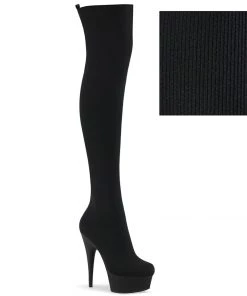 Pleaser Shoes By Pleaser USA DELIGHT-3002-1 Pleaser Shoes Skintight Thigh High Pole Dancing Boots