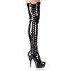 Pleaser Shoes By Pleaser USA Thigh High Boots DELIGHT-3050 Pleaser Shoes Black Patent Platform Thigh High Stripper Boot