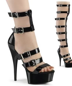 Pleaser Shoes By Pleaser USA DELIGHT-600-46 Gladiator Pole Dancing Platform Shoe 6 Inch Heels