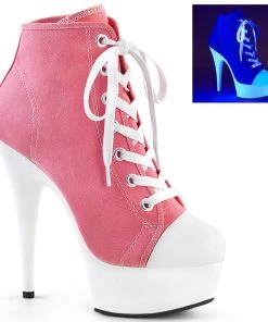 Pleaser Shoes By Pleaser USA DELIGHT-600SK-02 Pleaser Shoe Canvas Stripper Sneaker Halloween Costume Footwear